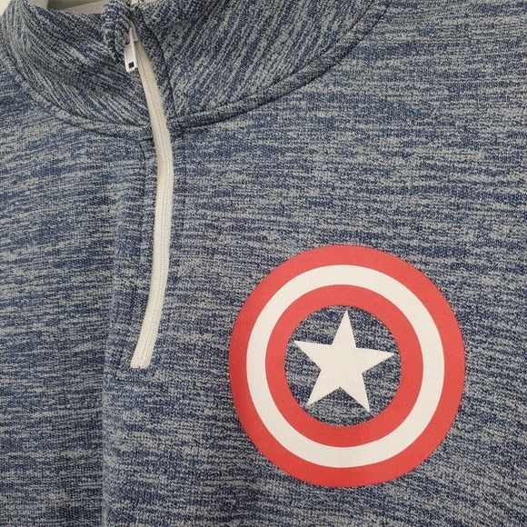 Marvel Youth Large 42-44 Blue Long Sleeve 1/4 Zip Pullover Lightweight Sweater - Picture 4 of 10